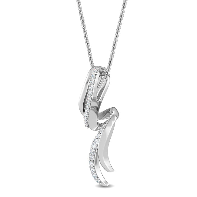 Solitaire Charm Necklace White Gold