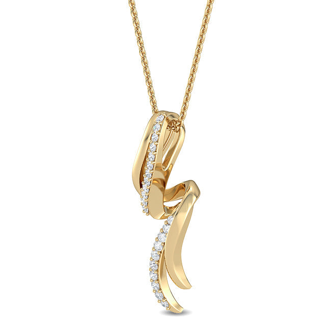Solitaire Charm Necklace Yellow Gold otrodiamonds