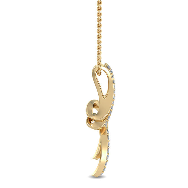 Solitaire Charm Necklace Yellow Gold otrodiamonds