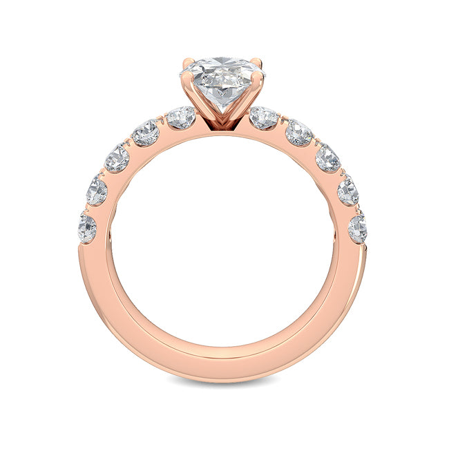 Oval Cut Engagement Ring Rose Gold otrodiamonds