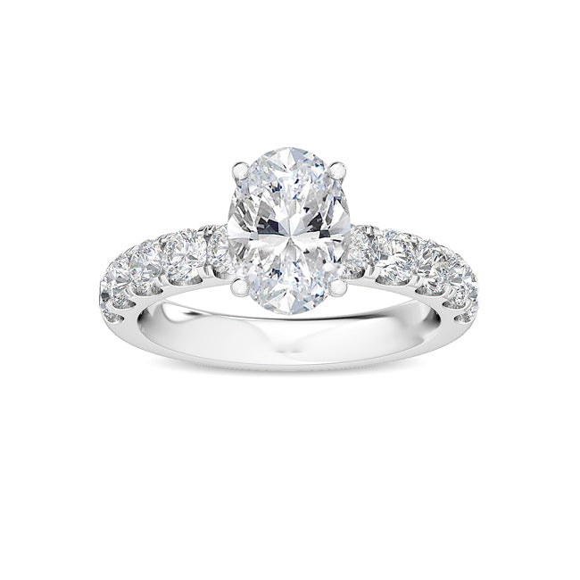 Oval Cut Engagement Ring White Gold