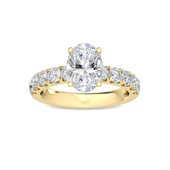 Oval Cut Engagement Ring Yellow Gold otrodiamonds