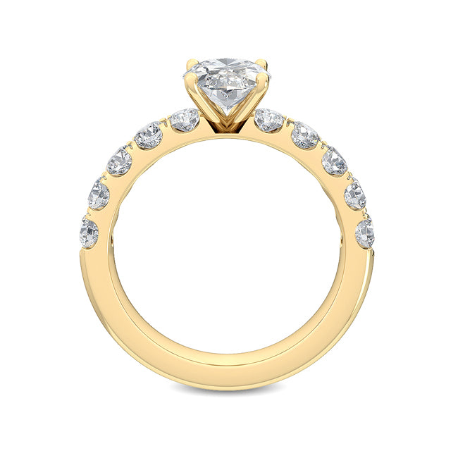 Oval Cut Engagement Ring Yellow Gold otrodiamonds