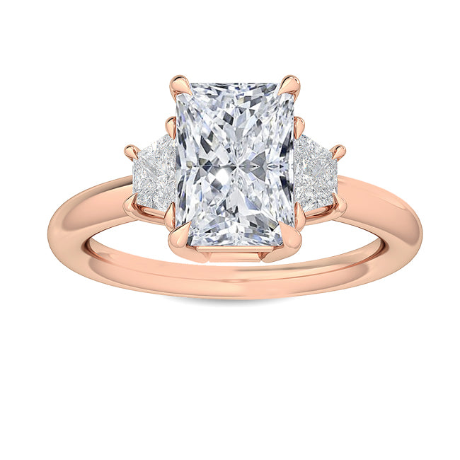 3 stone Radiant Engagement Ring otrodiamonds