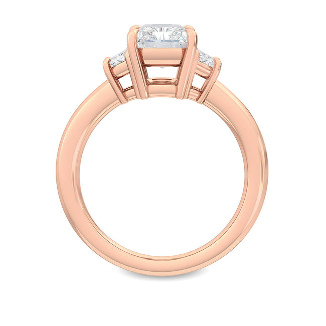 3 stone Radiant Engagement Ring otrodiamonds
