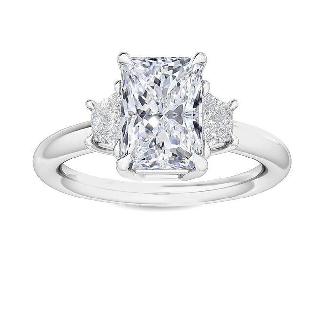 3 stone Radiant Engagement Ring otrodiamonds