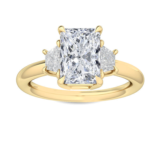 3 stone Radiant Engagement Ring otrodiamonds