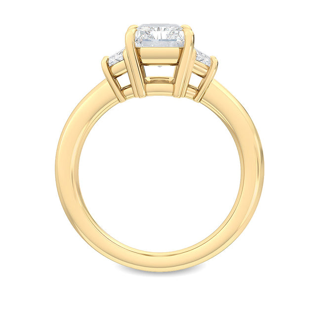 3 stone Radiant Engagement Ring otrodiamonds
