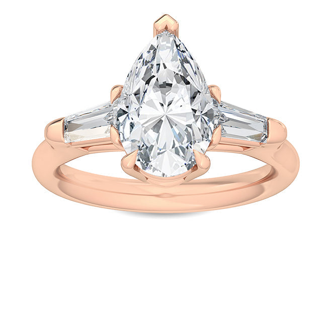 3 stone Pear Engagement Ring otrodiamonds