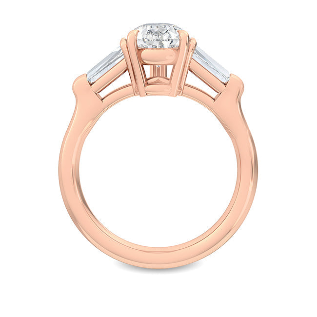 3 stone Pear Engagement Ring otrodiamonds
