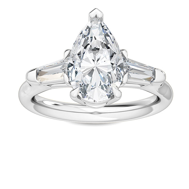 3 stone Pear Engagement Ring otrodiamonds