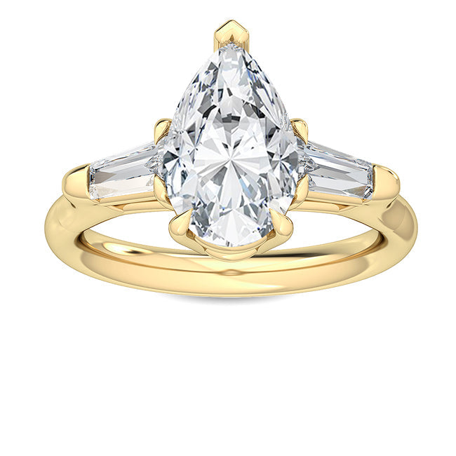 3 stone Pear Engagement Ring otrodiamonds