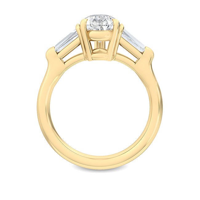 3 stone Pear Engagement Ring otrodiamonds