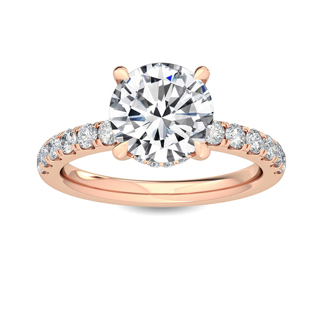 Classic Solitaire Pave Band otrodiamonds