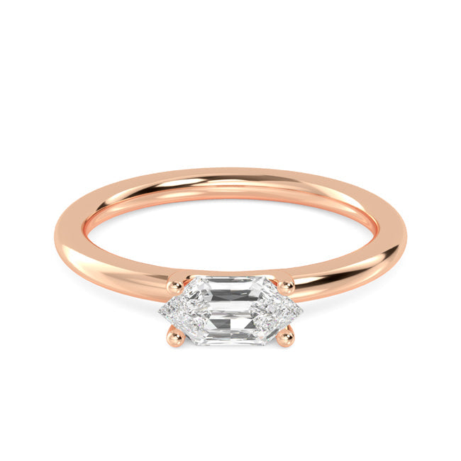Solitaire Hexagon cut Ring otrodiamonds
