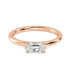 Solitaire Hexagon cut Ring otrodiamonds