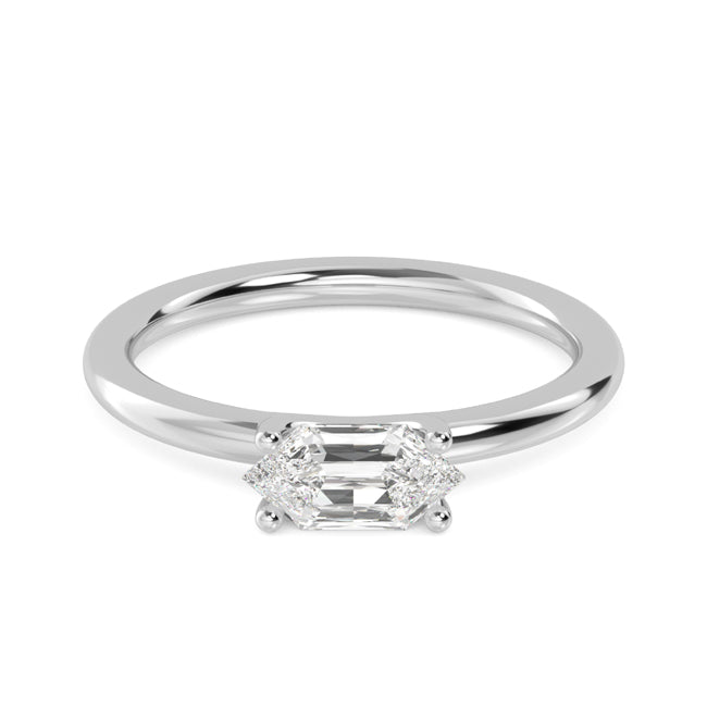 Solitaire Hexagon cut Ring otrodiamonds