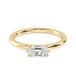 Solitaire Hexagon cut Ring otrodiamonds