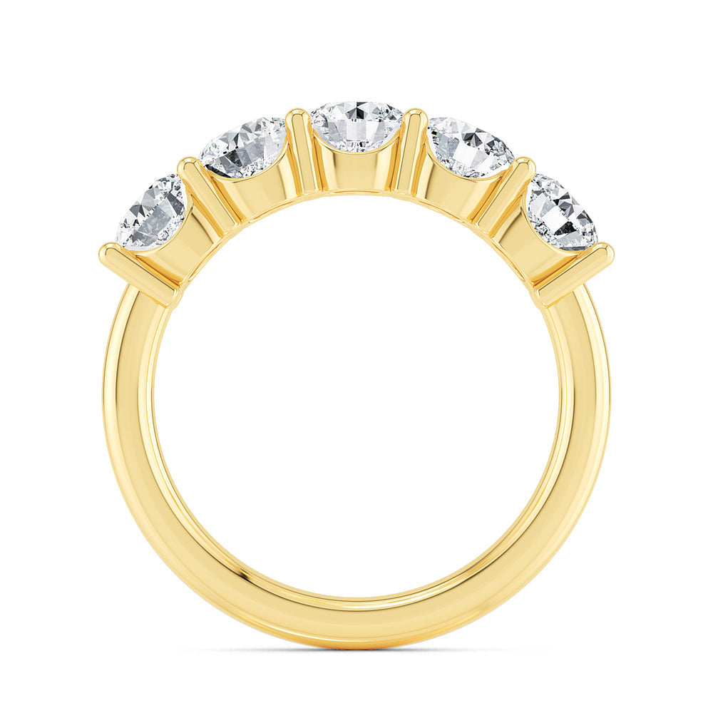 5 Diamond  Engagement Ring Yellow Gold otrodiamonds