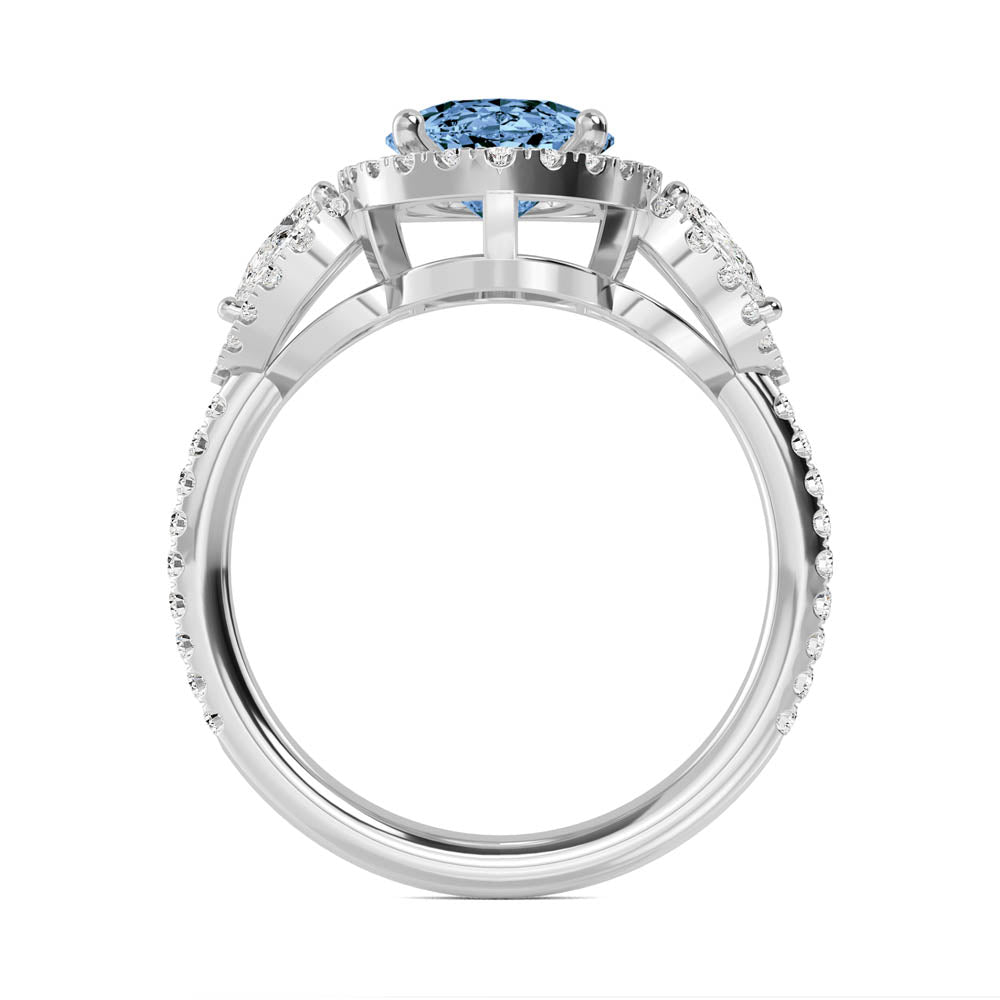 Oval Gleam Halo Engagement Ring