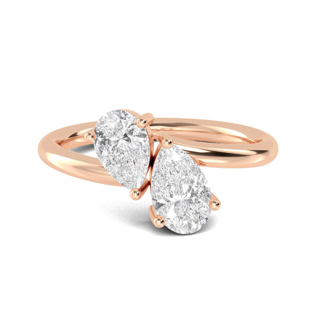 Pear Plunge Rose Gold otrodiamonds