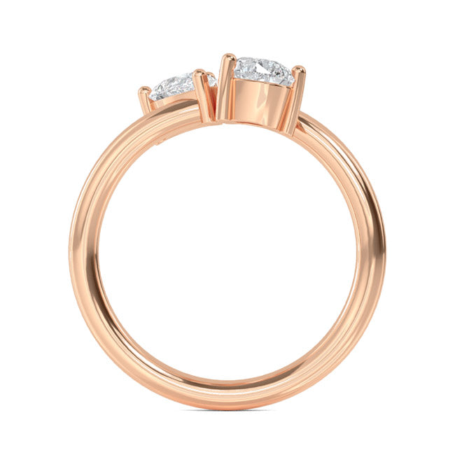 Pear Plunge Rose Gold otrodiamonds