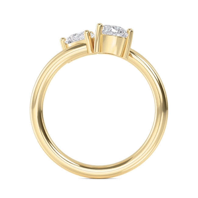 Pear Plunge Yellow Gold otrodiamonds