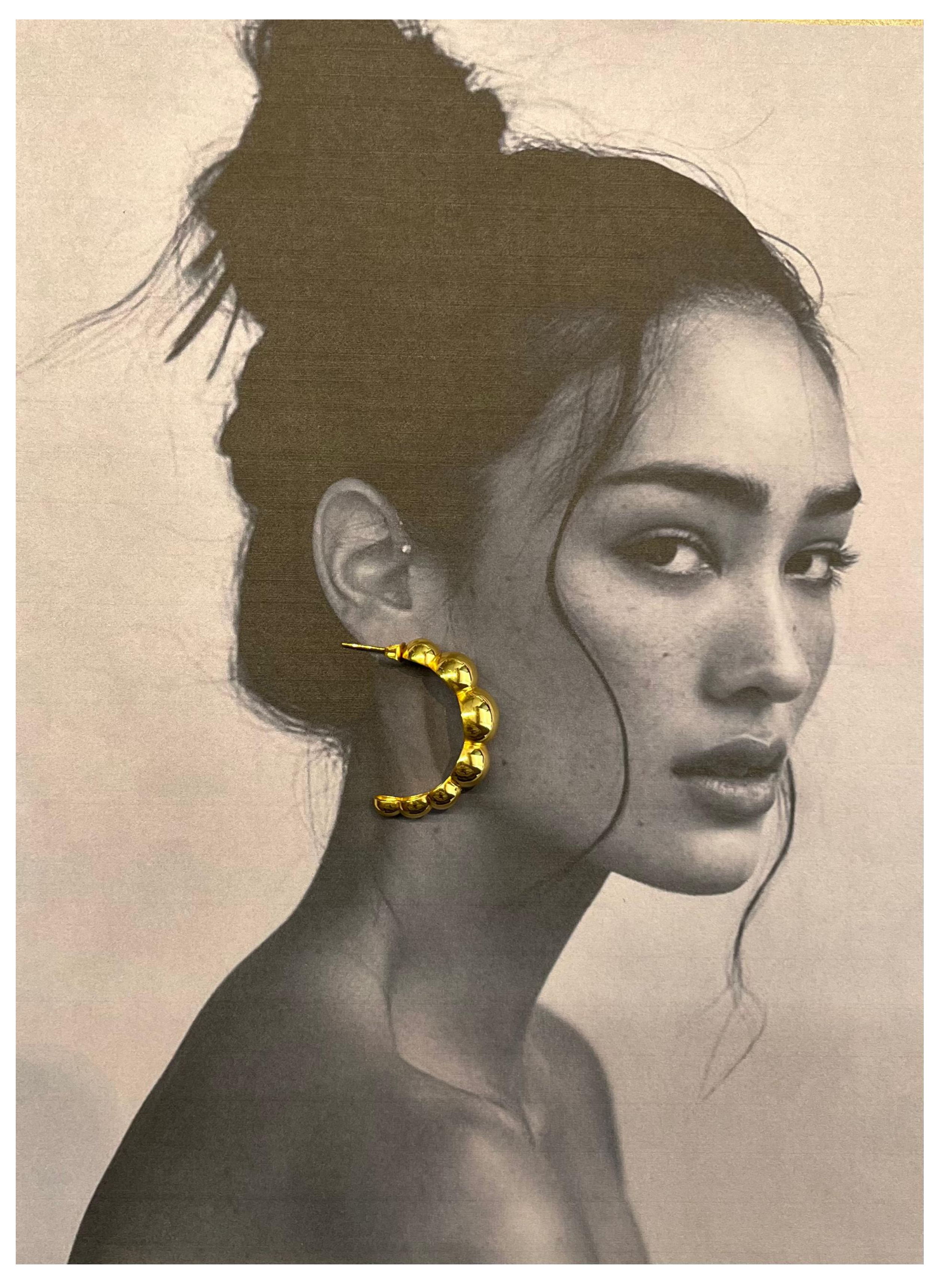 Cloud Earrings Gold Tone Small