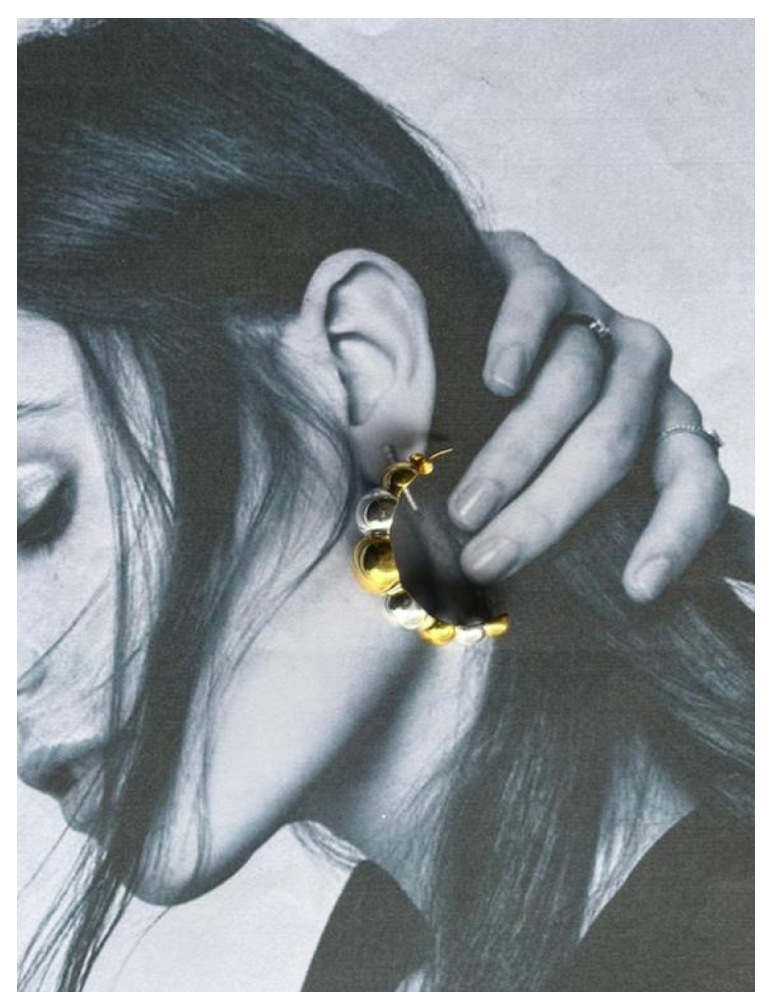 Cloud Earrings Dual Tone