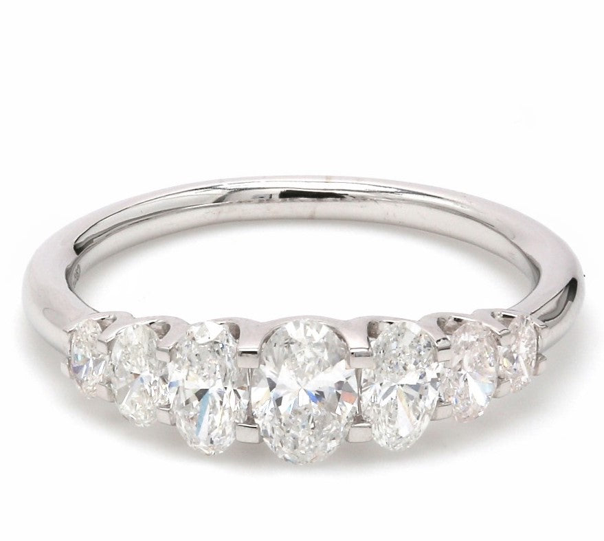 7  Oval diamond Graduated Stackable Band otrodiamonds