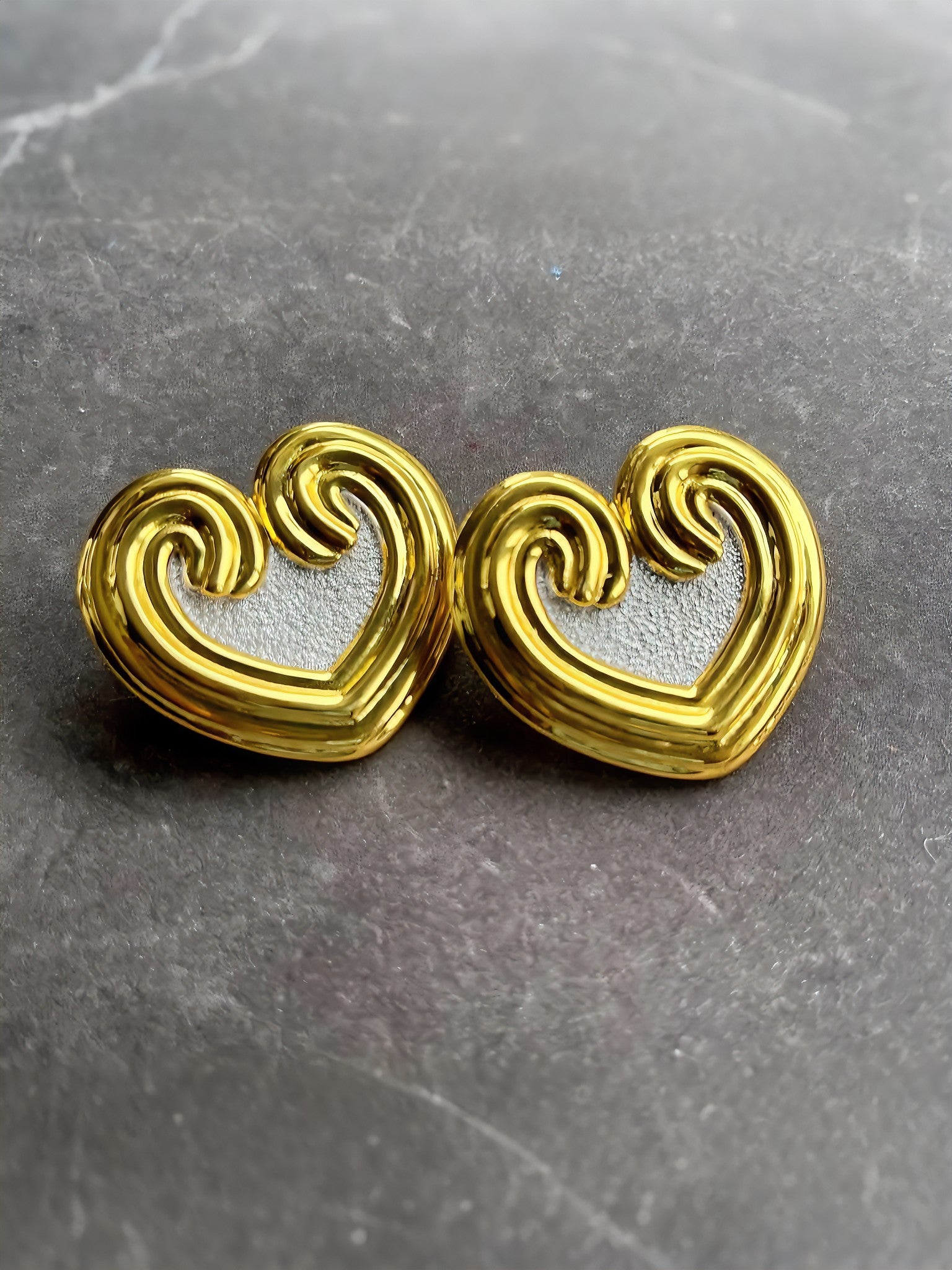 Little Hearts Earrings Dual Tone