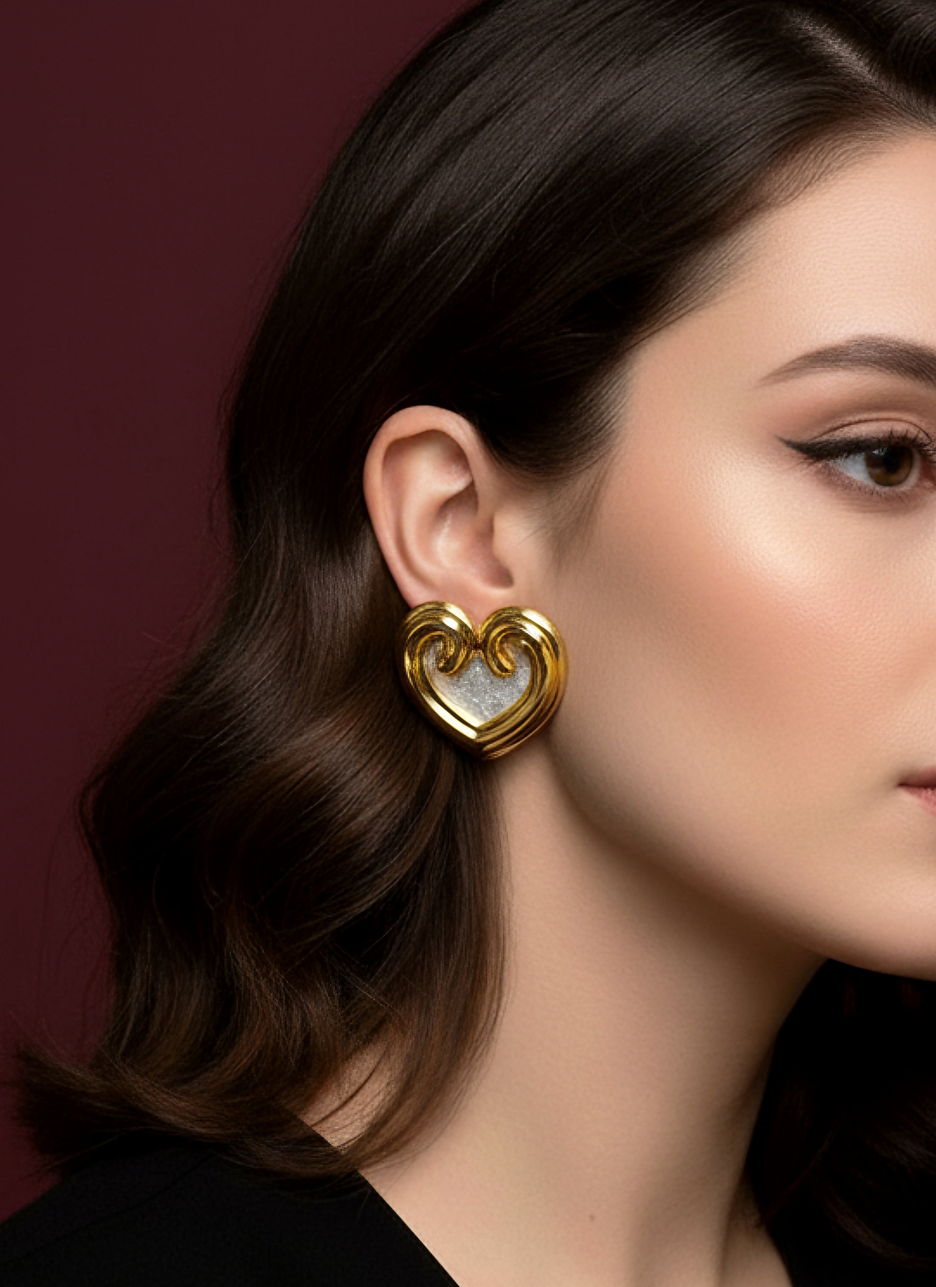 Little Hearts Earrings Dual Tone